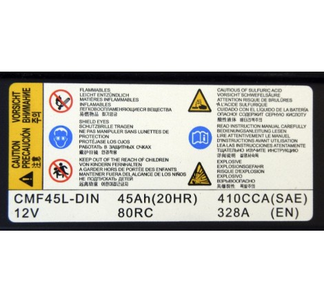 Аккумулятор DELKOR CMF45L-DIN 12v 45Ah 410CCA