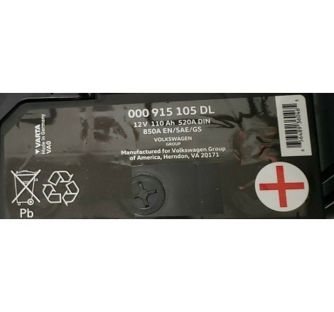 Акумулятор VARTA 000 915 105 DL 12V 110Ah 520A DIN 850A EN