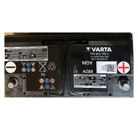 Акумулятор VARTA AGM 7P0 915 105 C 12V 92Ah 520A DIN 850A EN