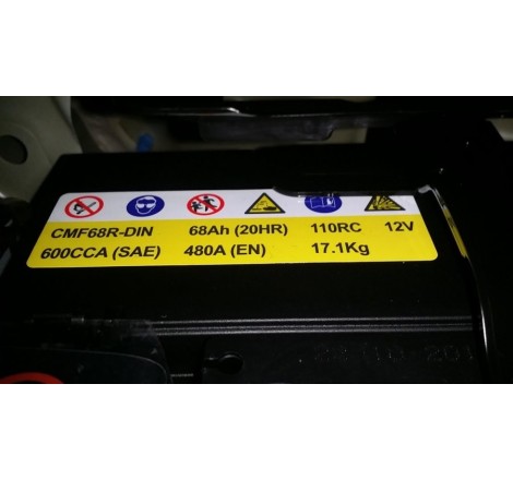 Аккумулятор CMF68R-DIN 12V 68Ah 600CCA