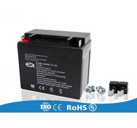 Аккумулятор для бензогенератора мощностью 5-7кВТ 6-FM-14 12v 14ah 150А