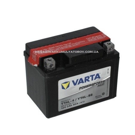VARTA AGM YT4L-BS 12v 3Аh 40A