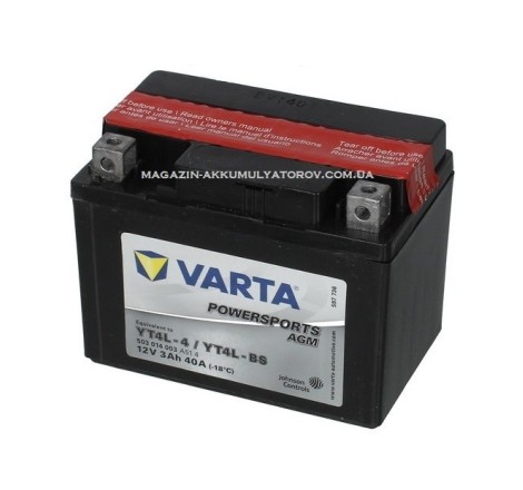 VARTA AGM YT4L-BS 12v 3Аh 40A