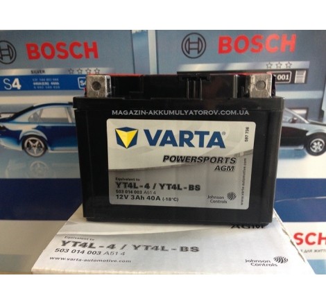 VARTA AGM YT4L-BS 12v 3Аh 40A