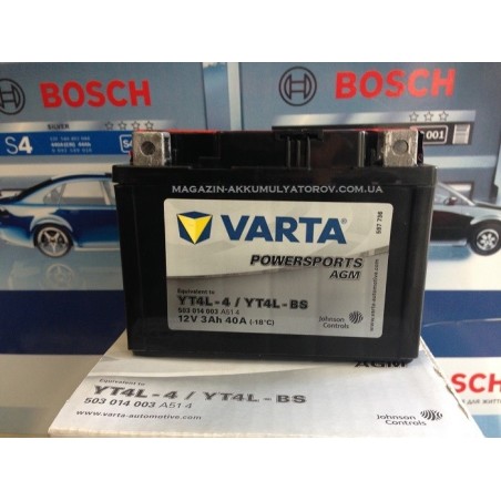 VARTA AGM YT4L-BS 12v 3Аh 40A