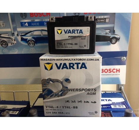 VARTA AGM YT4L-BS 12v 3Аh 40A