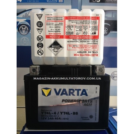 VARTA AGM YT4L-BS 12v 3Аh 40A