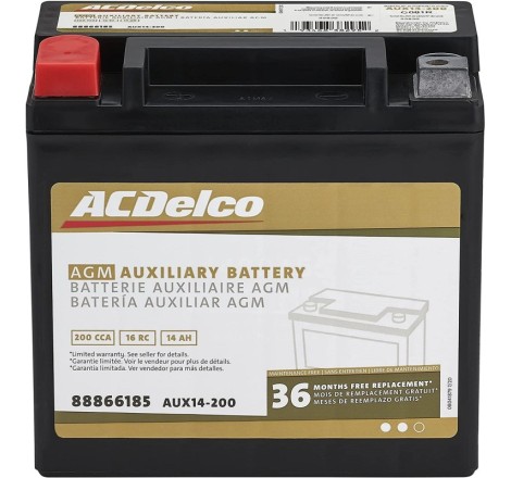 Аккумулятор ACDelco AGM AUX14 12v 12Ah 200A