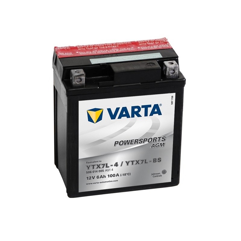 VARTA AGM YTX7L-BS 12v 6Ah 100A