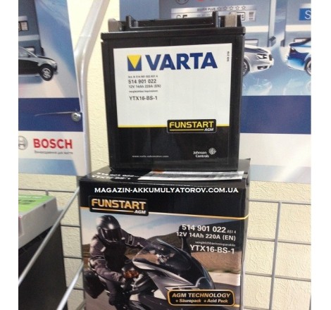 VARTA AGM YTX16-BS-1 12V 14Ah 210A