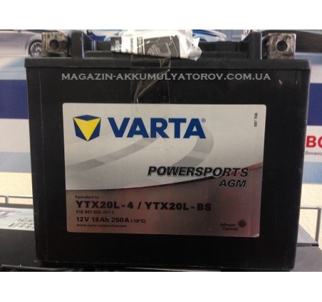 VARTA AGM YTX20L-BS 12V 18Ah 250A