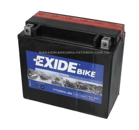 EXIDE BIKE AGM YTX20HL-BS 18Ah 270A