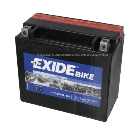 EXIDE BIKE AGM YTX20HL-BS 18Ah 270A