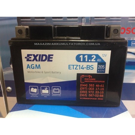 EXIDE AGM ETZ14-BS 11.2Ah 205A (Оригинал)