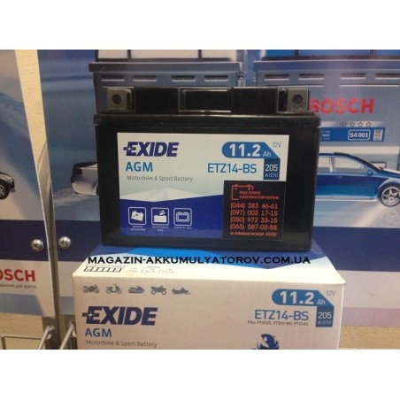 EXIDE AGM ETZ14-BS 11.2Ah 205A (Оригинал)