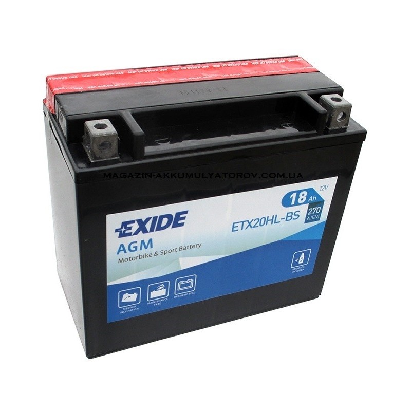 EXIDE BIKE AGM ETX20HL-BS 18Ah 270A Оригинал