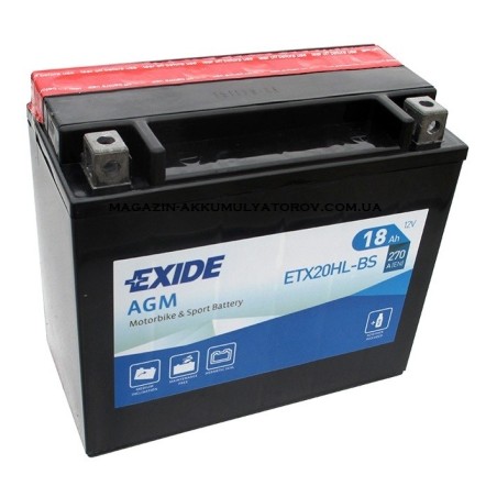 EXIDE BIKE AGM ETX20HL-BS 18Ah 270A Оригинал