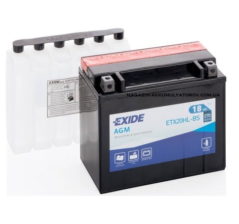 EXIDE BIKE AGM ETX20HL-BS 18Ah 270A Оригинал