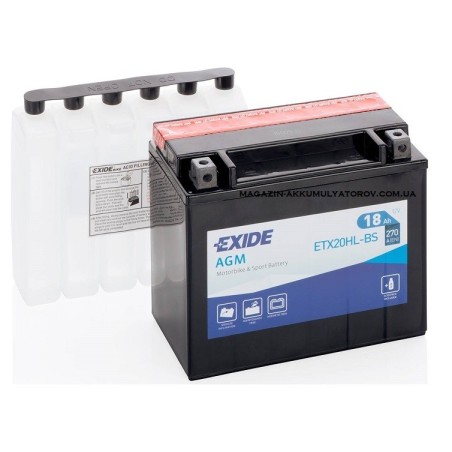 EXIDE BIKE AGM ETX20HL-BS 18Ah 270A Оригинал