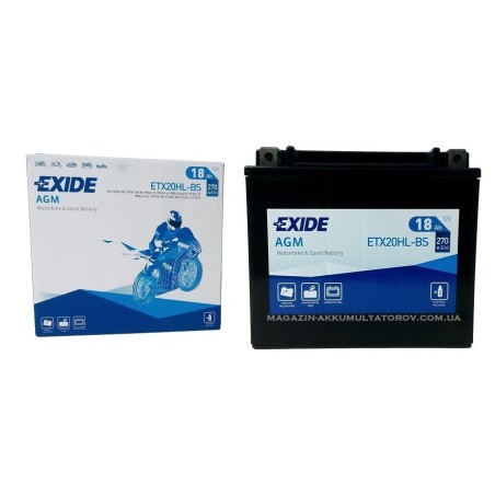 EXIDE BIKE AGM ETX20HL-BS 18Ah 270A Оригинал