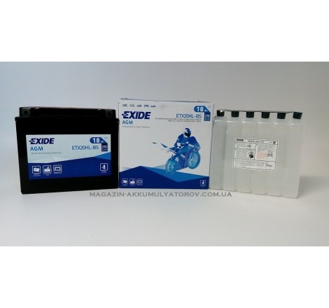 EXIDE BIKE AGM ETX20HL-BS 18Ah 270A Оригинал