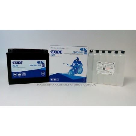 EXIDE BIKE AGM ETX20HL-BS 18Ah 270A Оригинал