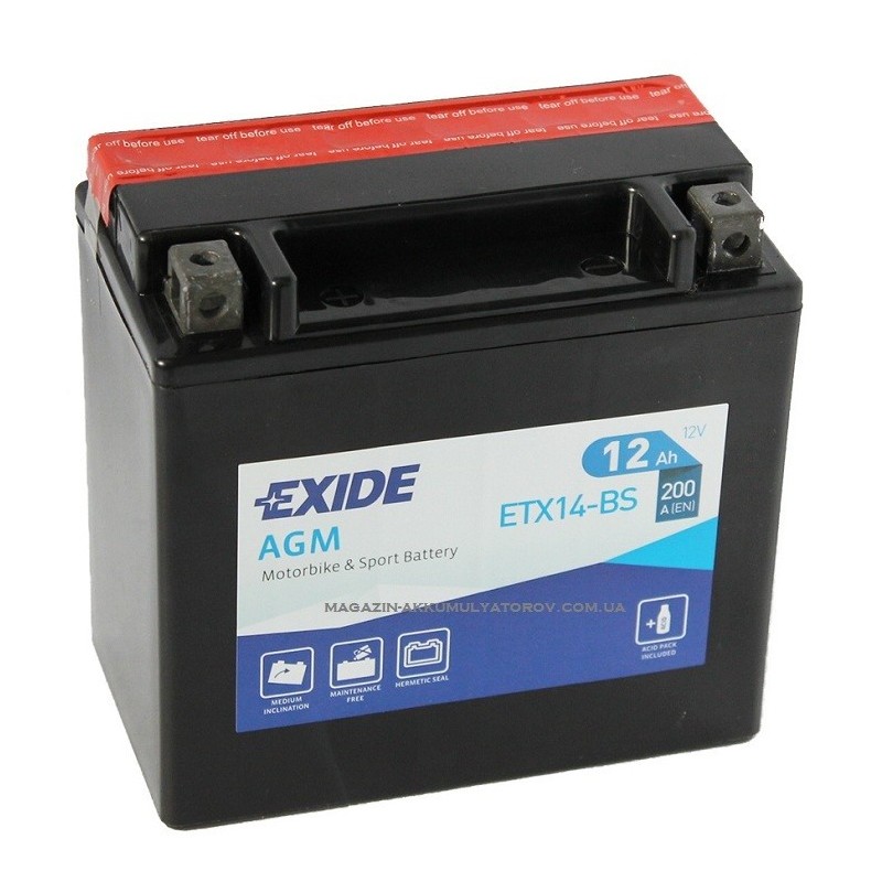 Exide Bike ETX14-BS 12Ah 200A Оригинал