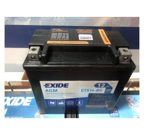 Exide Bike ETX14-BS 12Ah 200A Оригинал