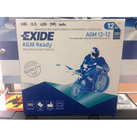 Аккумулятор EXIDE AGM Ready AGM12-12 12v 12Ah 200A Оригинал