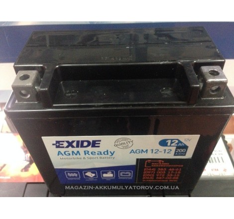 Аккумулятор EXIDE AGM Ready AGM12-12 12v 12Ah 200A Оригинал