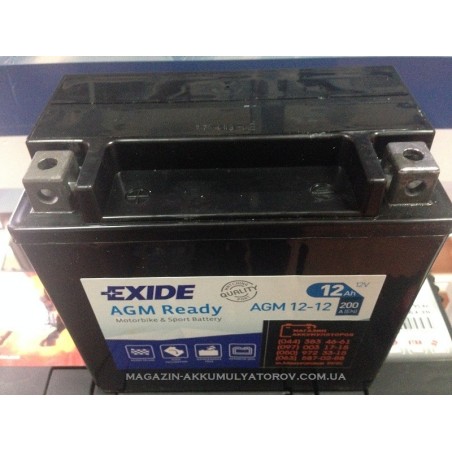 Аккумулятор EXIDE AGM Ready AGM12-12 12v 12Ah 200A Оригинал