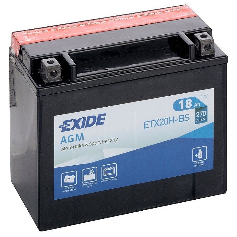 EXIDE BIKE AGM ETX20H-BS 12v 18h 270A Оригинал