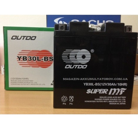 Аккумулятор Outdo YB30L-BS 12v 30Аh 300А