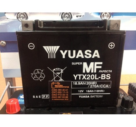 YUASA YTX20L-BS 18.9Ah 310A