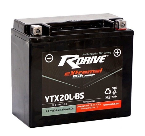 RDRIVE AGM YTX20L-BS 20Ah 270A