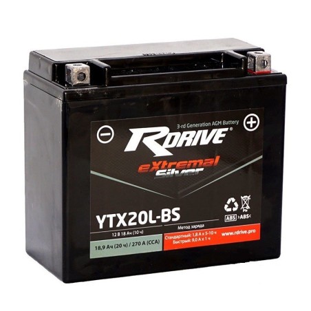 RDRIVE AGM YTX20L-BS 20Ah 270A