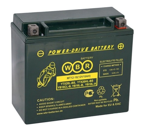 WBR AGM MT12-18 YTX20L-BS 20Ah 270A