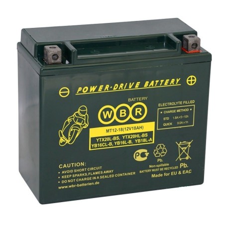 WBR AGM MT12-18 YTX20L-BS 20Ah 270A