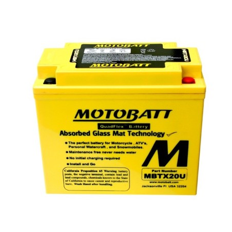 MOTOBATT MBTX20U AGM 12v 21Ah 310A