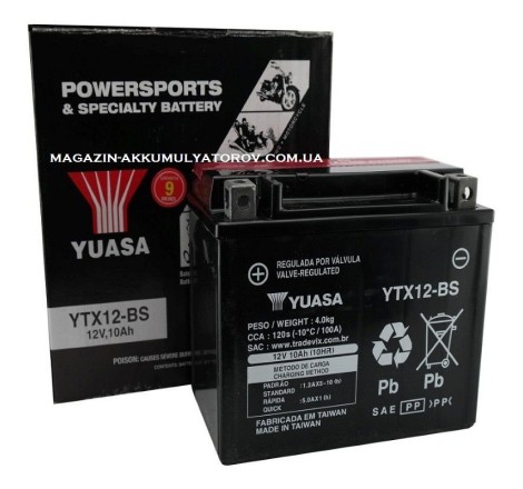 YUASA YTX12-BS 12v 10Ah 180A