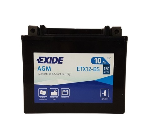 EXIDE AGM ETX12-BS 12v 10Ah 150A Оригінал