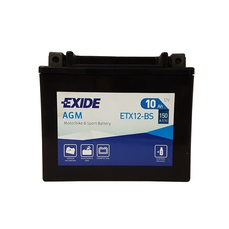 EXIDE AGM ETX12-BS 12v 10Ah 150A Оригінал
