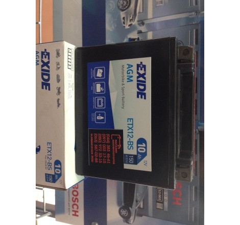 EXIDE AGM ETX12-BS 12v 10Ah 150A Оригінал