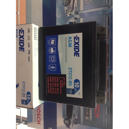 EXIDE AGM ETX12-BS 12v 10Ah 150A Оригінал