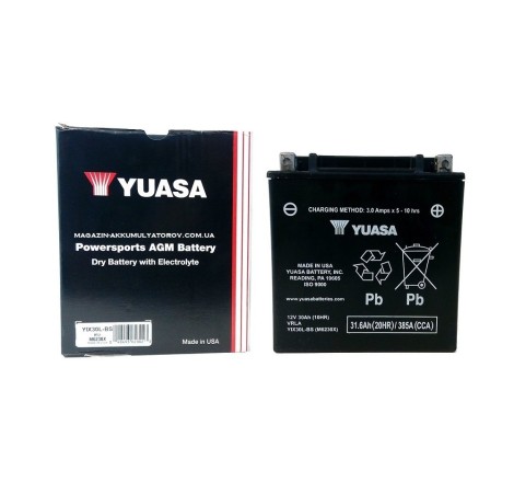 YUASA YIX30L-BS 12V 30AH 385A