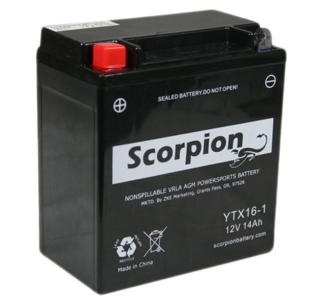 Scorpion YTX16-BS-1 12v 14Ah 215A