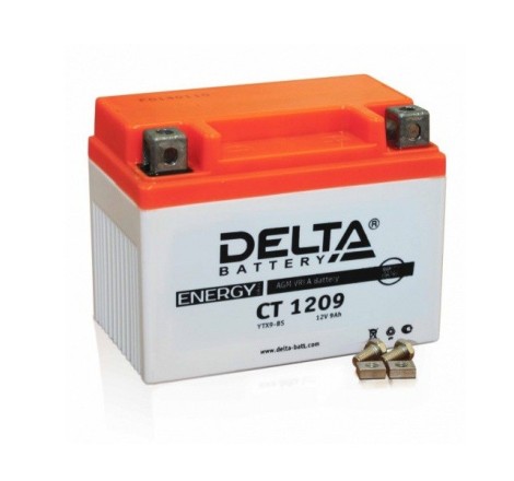 Мото аккумулятор Delta CT 1209 YTX9-BS 12v 9Ah 135A