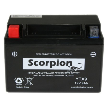 Мото аккумулятор Scorpion YTX9-BS 12v 9аh 135A
