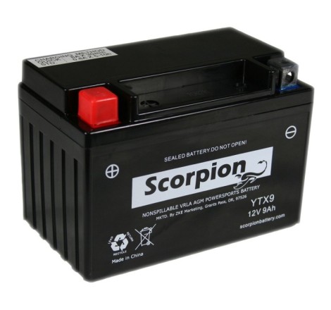 Мото аккумулятор Scorpion YTX9-BS 12v 9аh 135A
