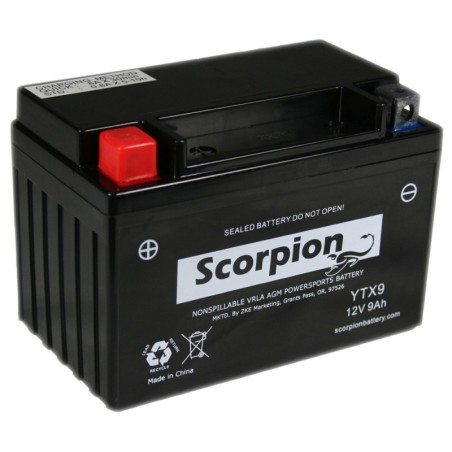Мото аккумулятор Scorpion YTX9-BS 12v 9аh 135A